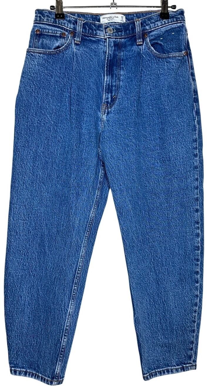 Abercrombie & Fitch The 80s Mom High Rise Denim Jeans Medium Wash 28 or 6 Short